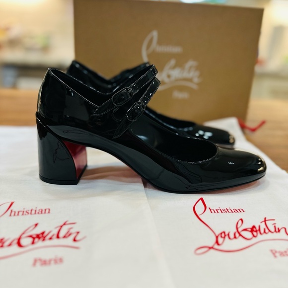NEW - 39.5 - Christian Louboutin Black Miss Jane 55 Pumps - Patent Leather - Picture 5 of 13